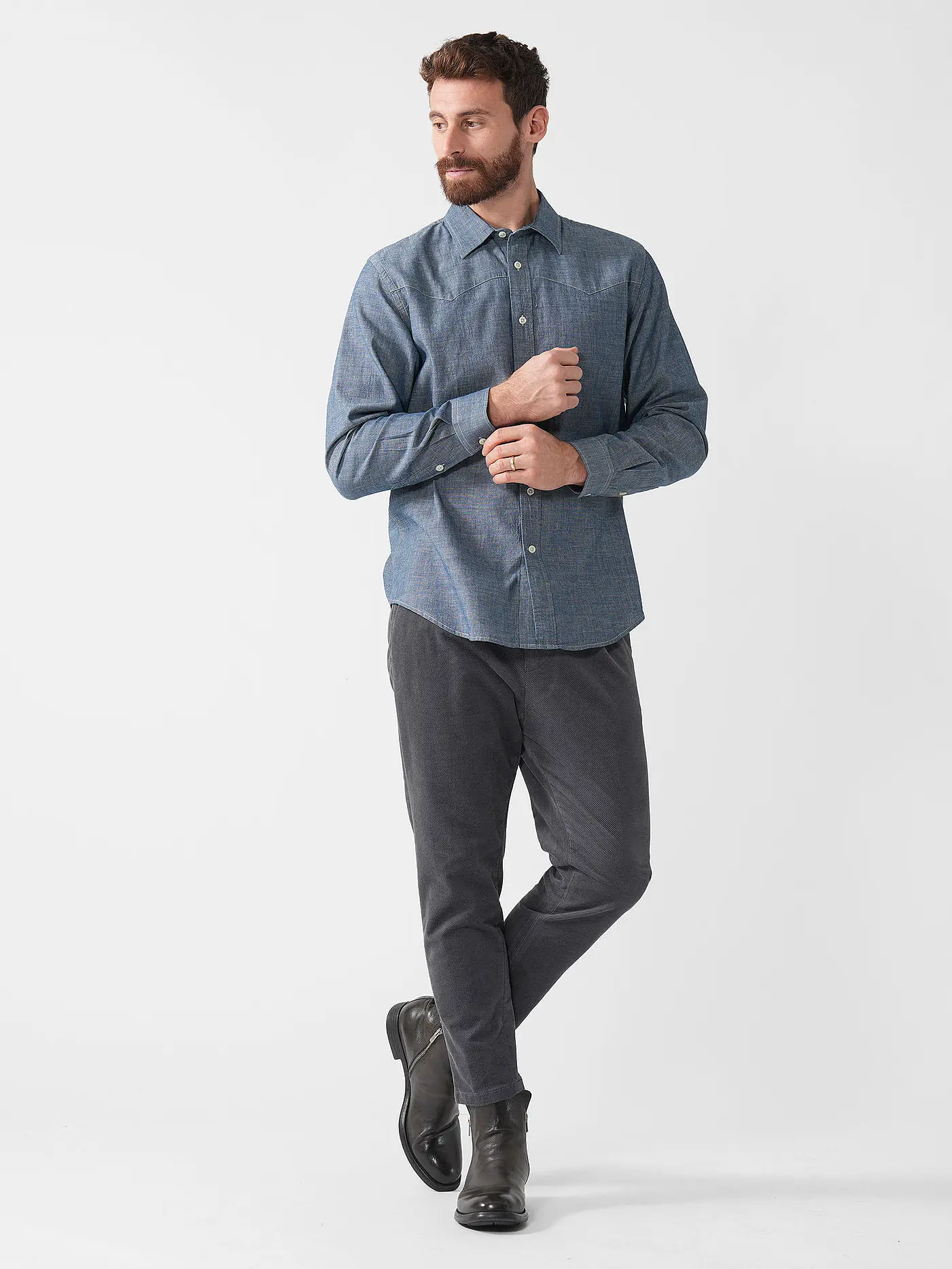 NUDIE JEANS | Hemd Regular Fit GEORGE CHAMBRAY | 